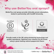 BetterYou Vitamin D3 4000 IU Oral Spray, Peppermint - 15ml