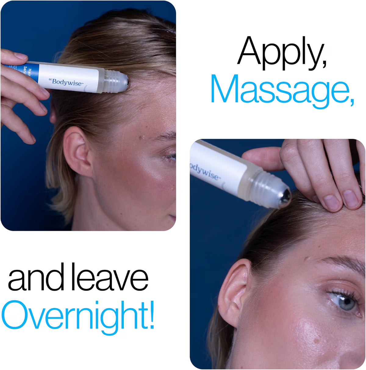 Be Bodywise Hair Growth Serum Roll-On scalp serum applicator bottle 25ml how to use