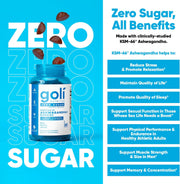 Goli Zero Sugar Ashwagandha Plus Gummies vegan supplement lifestyle image