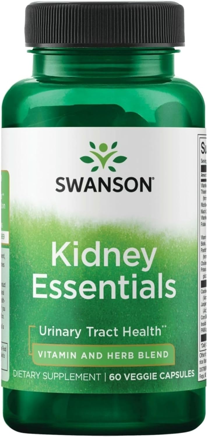 Swanson Kidney Essentials vitamin herbal supplement veggie capsule bottle 60 capsules
