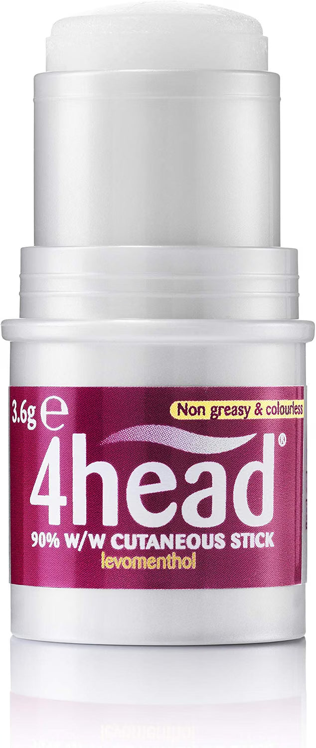 4head 90% w/w Cutaneous Stick Levomenthol topical stick dispenser 3.6g