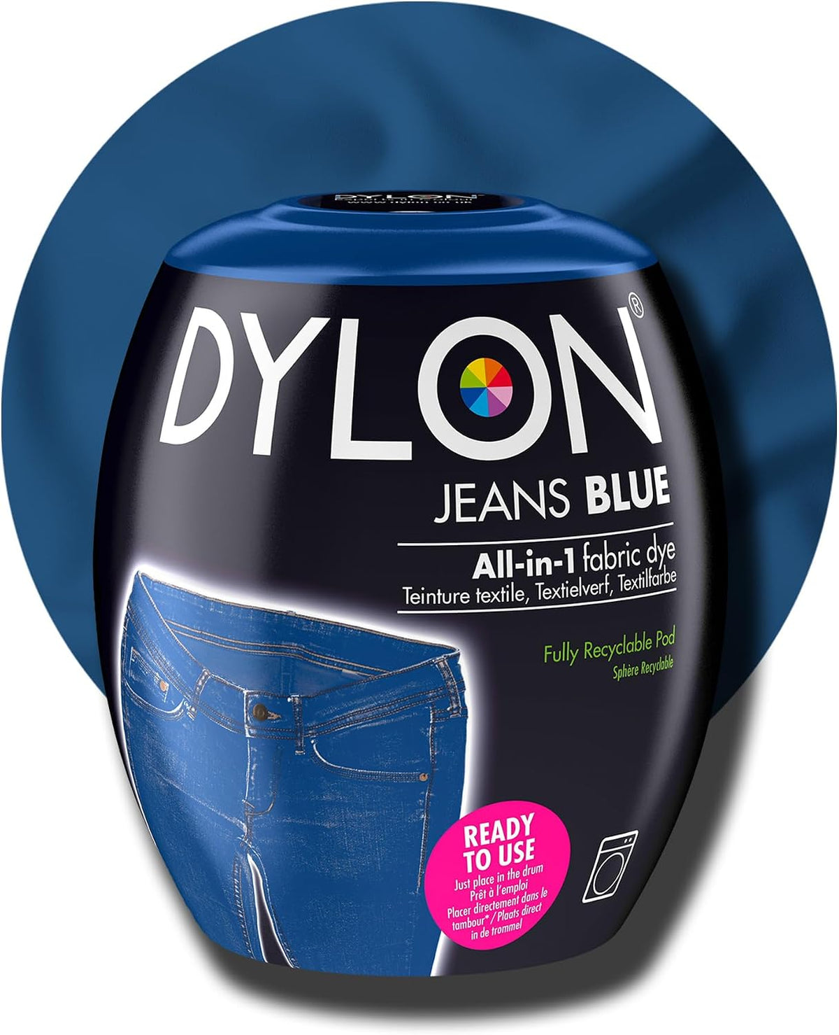 Dylon Washing Machine All-in-1 Fabric Dye Pod Jeans Blue 350g