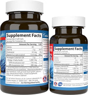 Supplement facts & ingredients image: Carlson EcoSmart Omega 3 calamari oil EPA DHA supplement facts 120 softgels