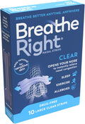 Breathe Right Clear Nasal Strips - Large Size, 10 Count