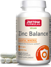 Jarrow Formulas Zinc Balance 15mg with copper veggie capsules bottle 100 count