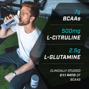 Supplement facts & ingredients image: XTEND Original BCAA Powder Lemon Lime supplement facts ingredients tub powder 444g 30 servings