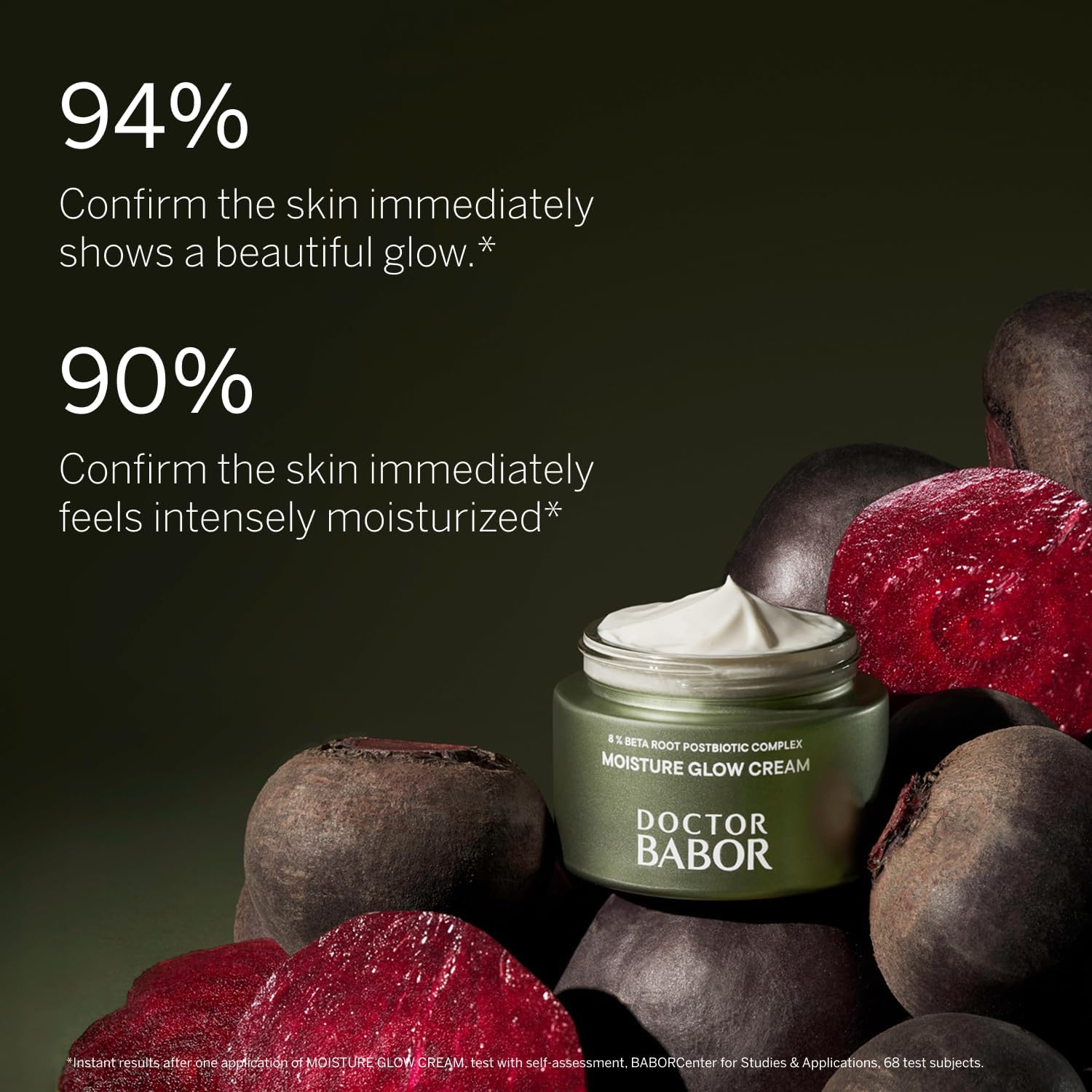 Doctor Babor Moisture Glow Cream, jar and carton packaging, fragrance not specified, 50ml, product information