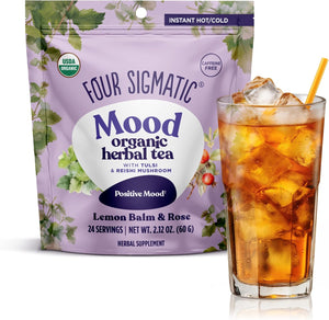 Four Sigmatic Organic Herbal Tea, Lemon Balm & Rose flavour, 60g.