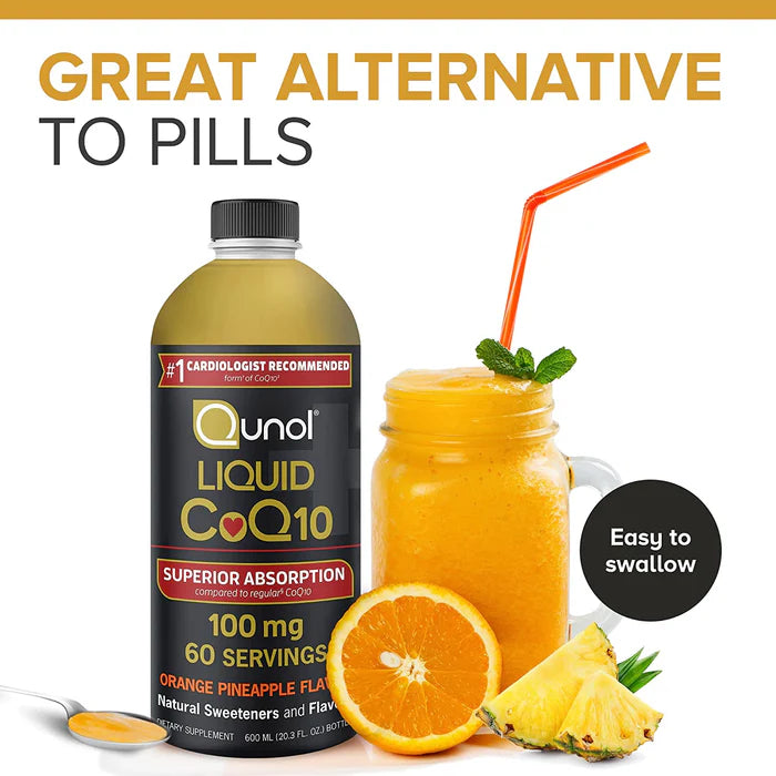 Qunol Liquid CoQ10 100mg Orange Pineapple Flavour 600ml