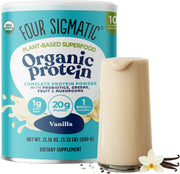 Four Sigmatic Organic Plant-Based Vanilla Protein Powder 600g Tub.