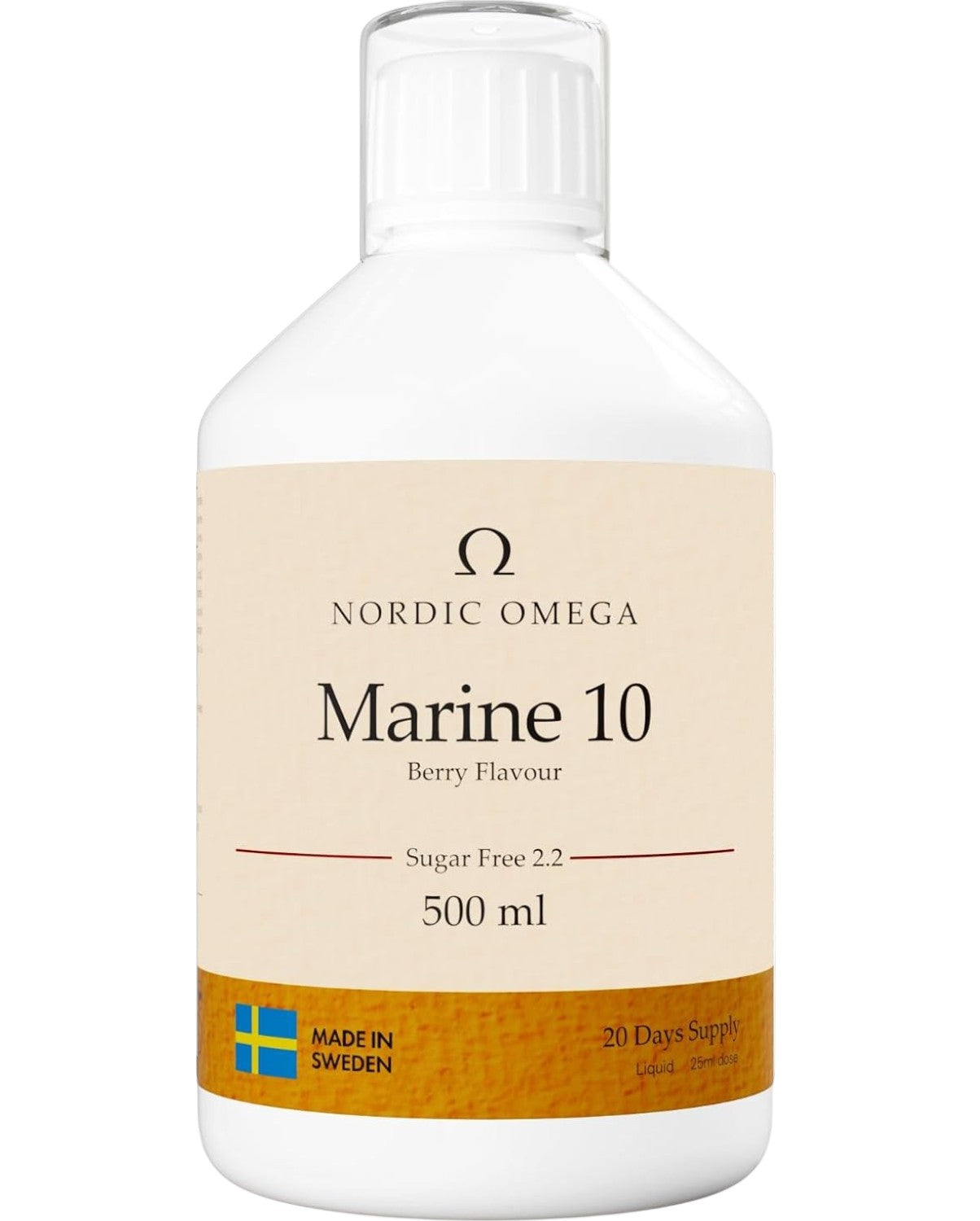 Nordic Omega Marine Collagen 10 liquid bottle berry flavour sugar free 500ml