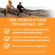 Doctor's Best Natural Vitamin K2 MK-7 plus D3, bottle packaging, unflavoured, 180mcg, 60 veggie capsules, daily dietary supplement use