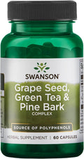 Complexe à base de pépins de raisin, thé vert et écorce de pin Swanson – 60 capsules
