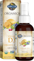 Spray de vitamine D3 vegan biologique Garden of Life - 1000 UI - 58ml