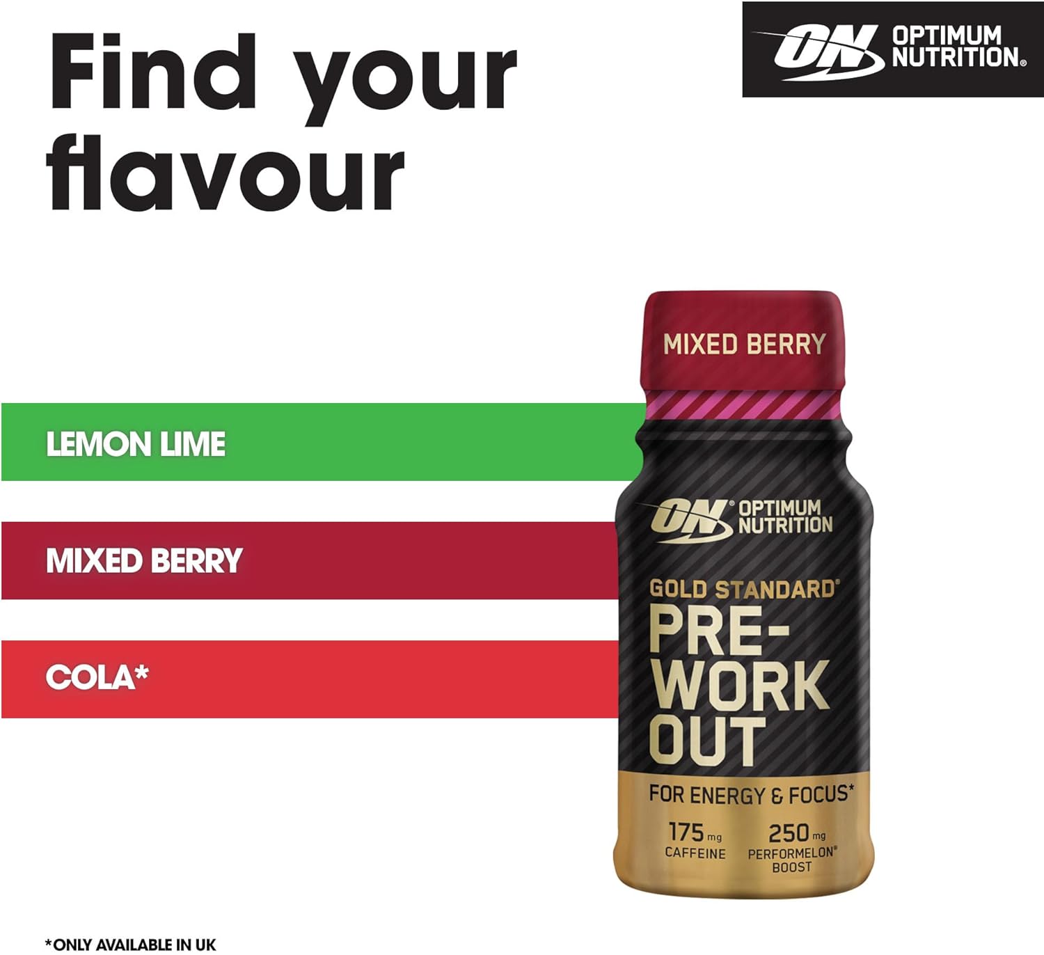Optimum Nutrition Pre Workout Energy Shot Berry 60ml other flavours