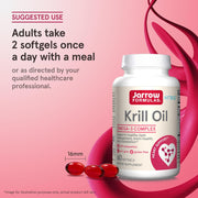 How to Use Image: Jarrow Formulas krill oil omega 3 softgels usage instructions with meal