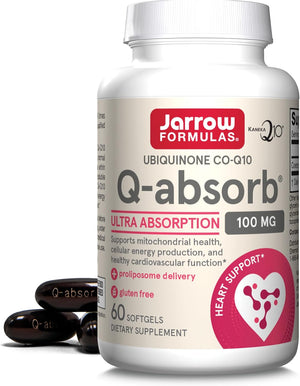 Front Image: Jarrow Formulas CoQ10 Ubiquinone 100mg softgels bottle 60 count