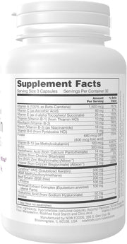 Supplement facts and ingredients for NOW Hair Skin Nails.