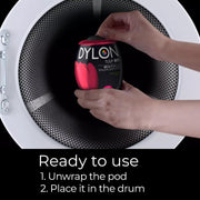 Dylon All-in-1 Washing Machine Fabric Dye Pod Tulip Red 350g usage instructions packaging