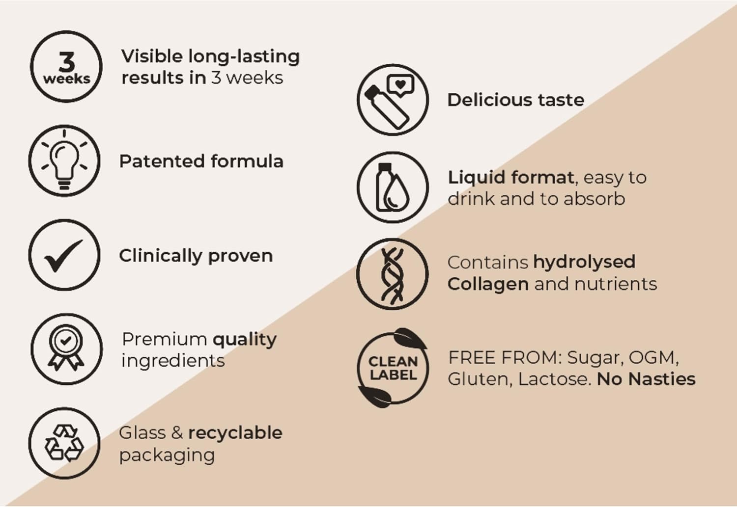 GOLD COLLAGEN PURE – Liquid Supplement for Skin, Hair & Nail Health (10 x 50 ml)