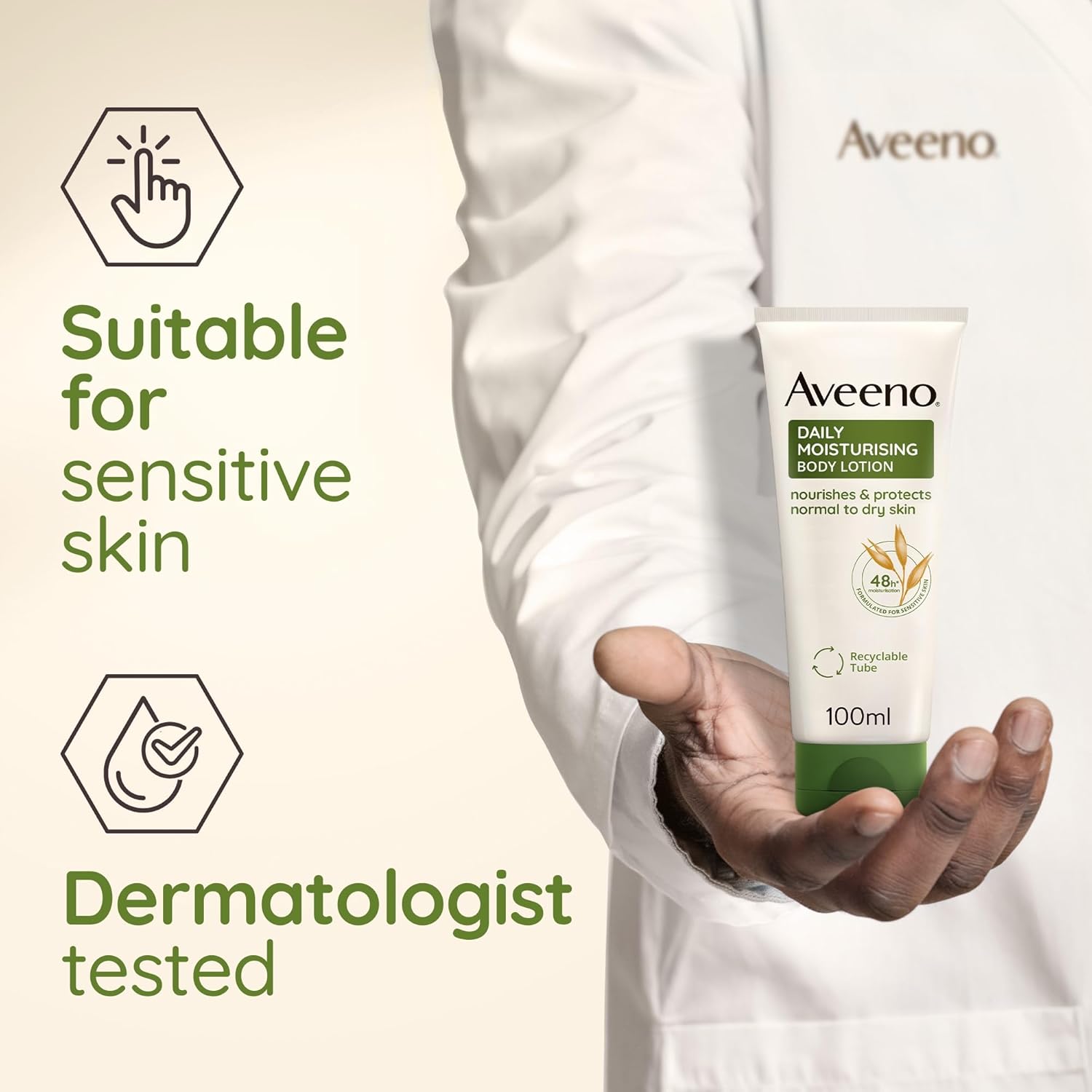 Aveeno Daily Moisturising Body Lotion 100ml travel bottle.
