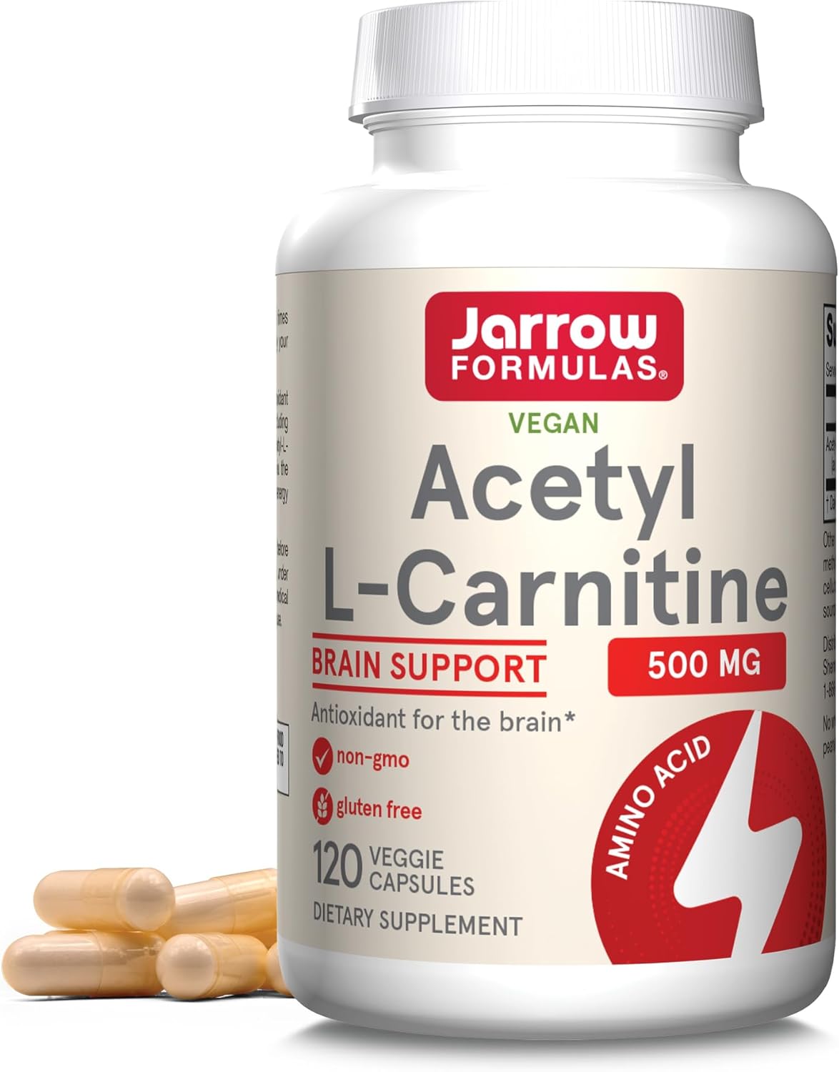 Jarrow Formulas Acetyl L-Carnitine 500mg 120 Veggie Capsules