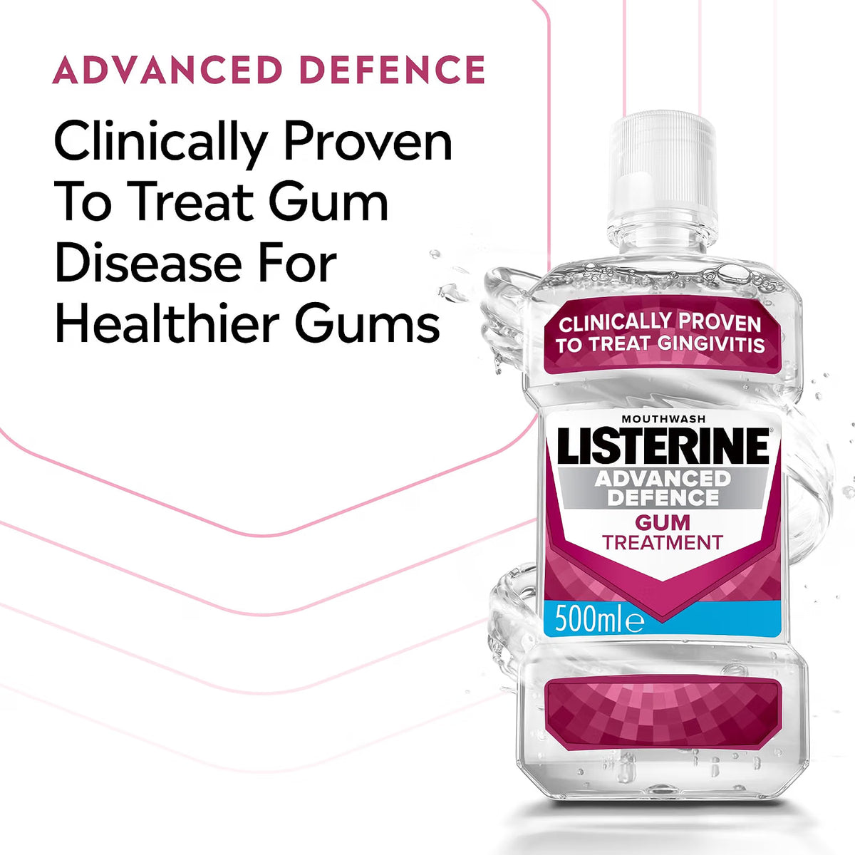 Listerine Advanced Defence Gum Treatment Mouthwash oral rinse bottle 500ml oral care use