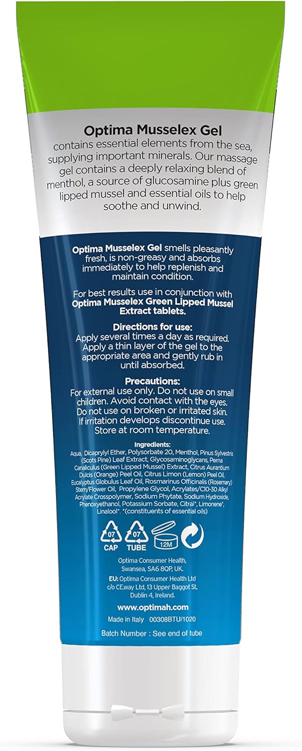 Optima MusselEx Gel – 125ml Cooling & Soothing Gel for Joint & Muscle Relief