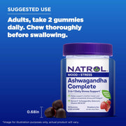 Natrol Ashwagandha Complete chewable strawberry gummies bottle 30 count