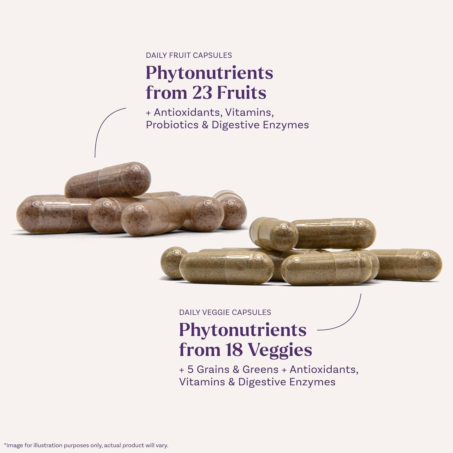 Natrol JuiceFestiv Daily Fruit and Daily Veggie capsule supplement usage instructions bottles 60 capsules each
