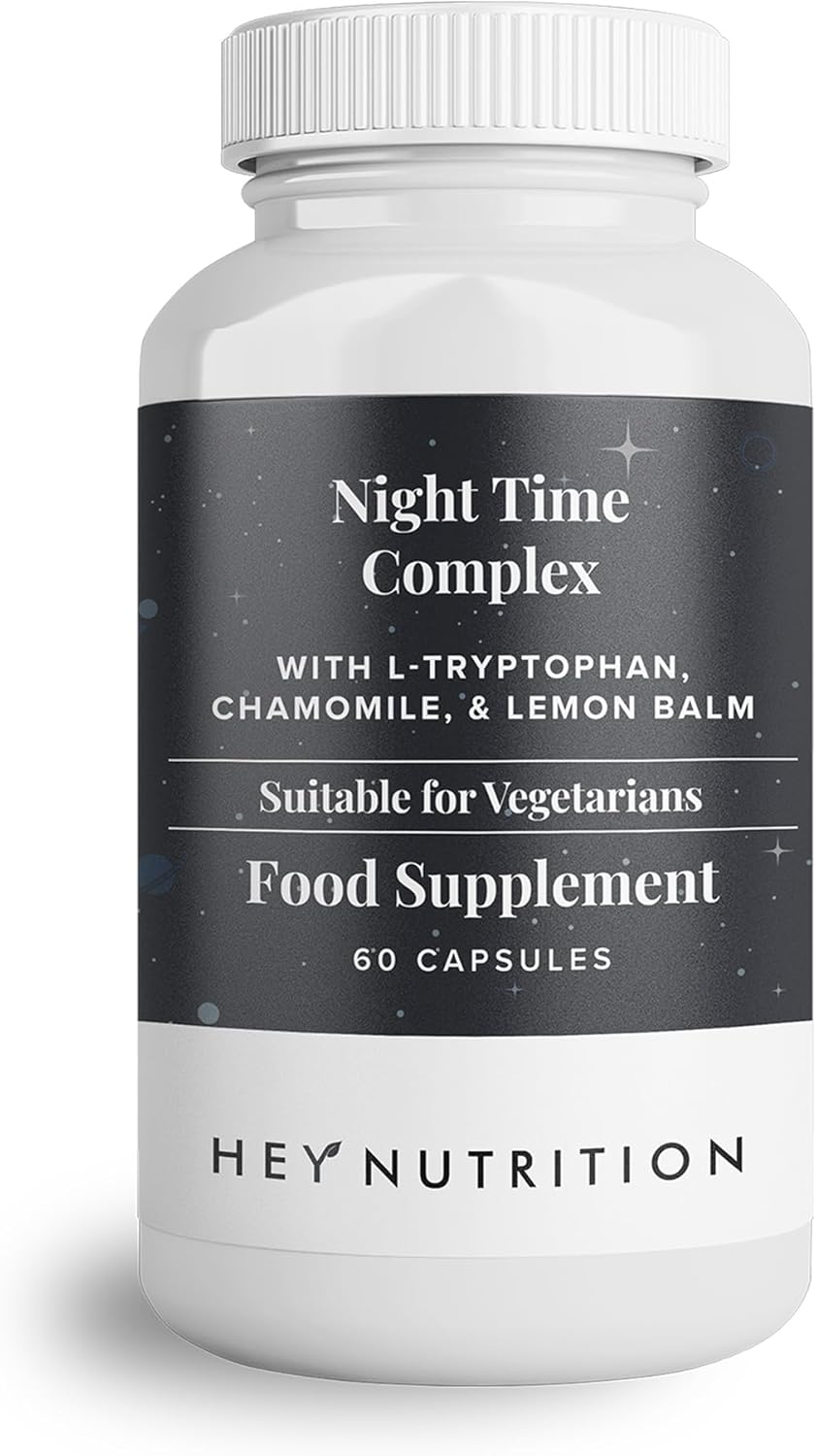 Hey Nutrition Night Time Relaxation Complex bottle, 60 capsules.