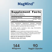 Jarrow Formulas MagMind magnesium L-threonate supplement facts ingredients capsules 90 count