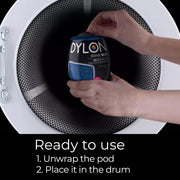 Dylon All-in-1 Washing Machine Fabric Dye Pod Jeans Blue 350g usage instructions packaging
