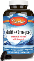 Carlson Multi + Omega-3 Softgels Vitamins & Fish Oil - 120 Count