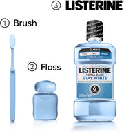 Listerine Total Care Stay White Intense Mint Mouthwash oral rinse bottle 500ml how to use