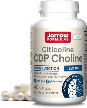 Front Image: Jarrow Formulas Citicoline CDP Choline 250mg capsules bottle 60 count