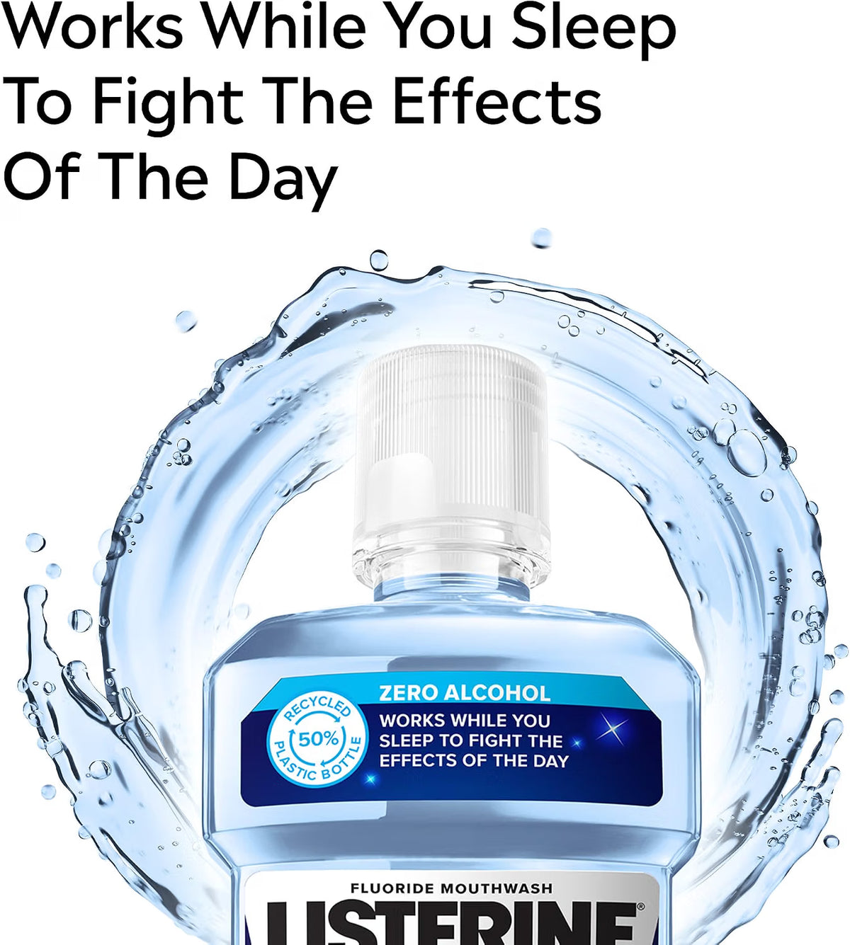 Listerine Advanced Nightly Reset Midnight Mint Mouthwash zero alcohol oral rinse bottle 500ml oral care use