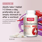 How to Use Image: Jarrow Formulas l glutamine 1000mg tablets 100 count usage instructions empty stomach