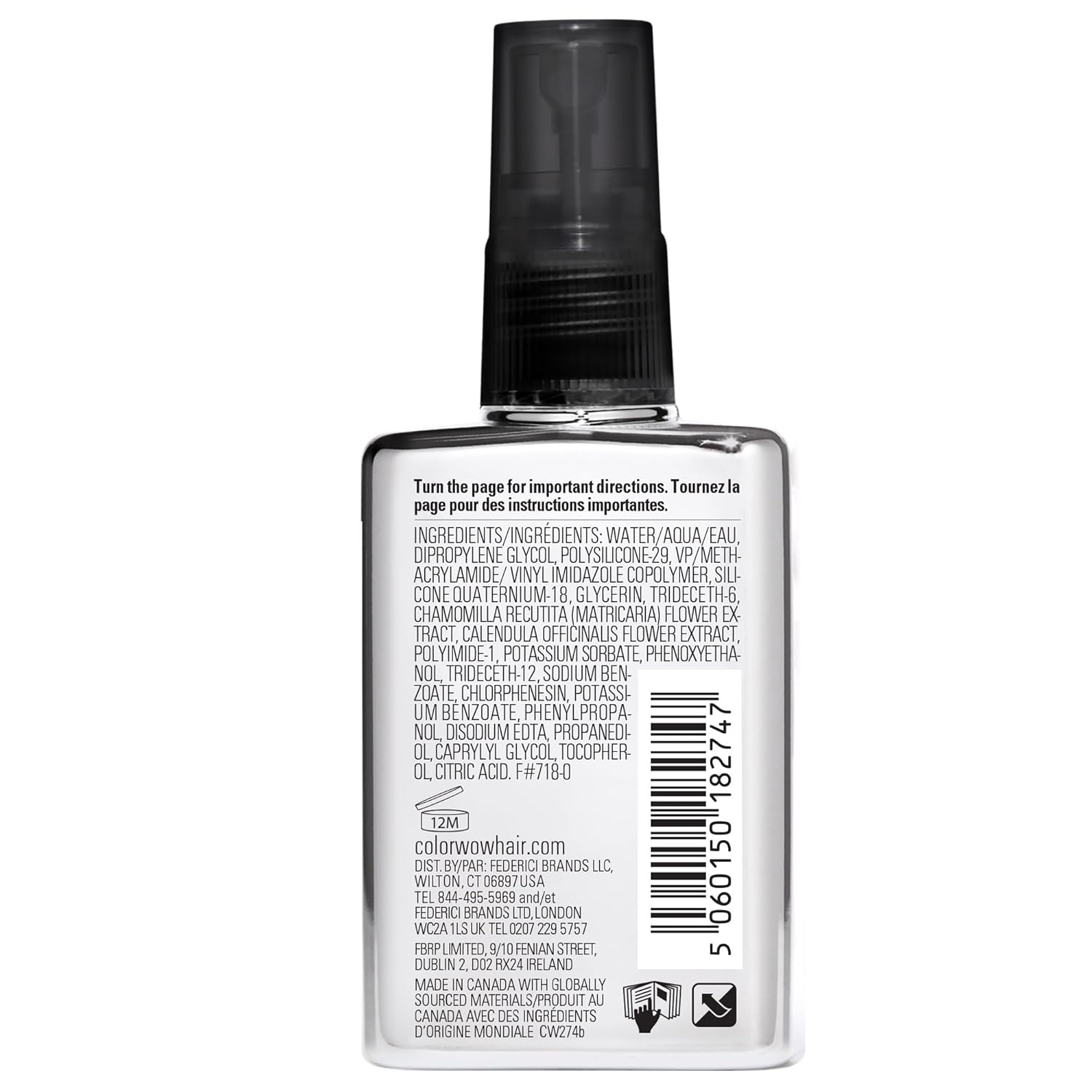Barcode and product details for Color Wow Dream Coat Extra Strength 50ml.
