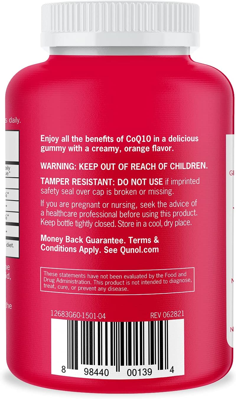 Barcode image: Qunol CoQ10 gummies creamy orange supplement barcode bottle 100mg 60 count