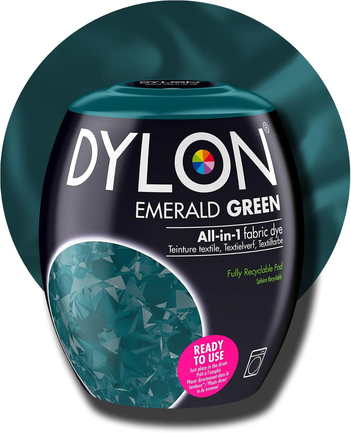 Dylon Washing Machine All-in-1 Fabric Dye Pod Emerald Green 350g