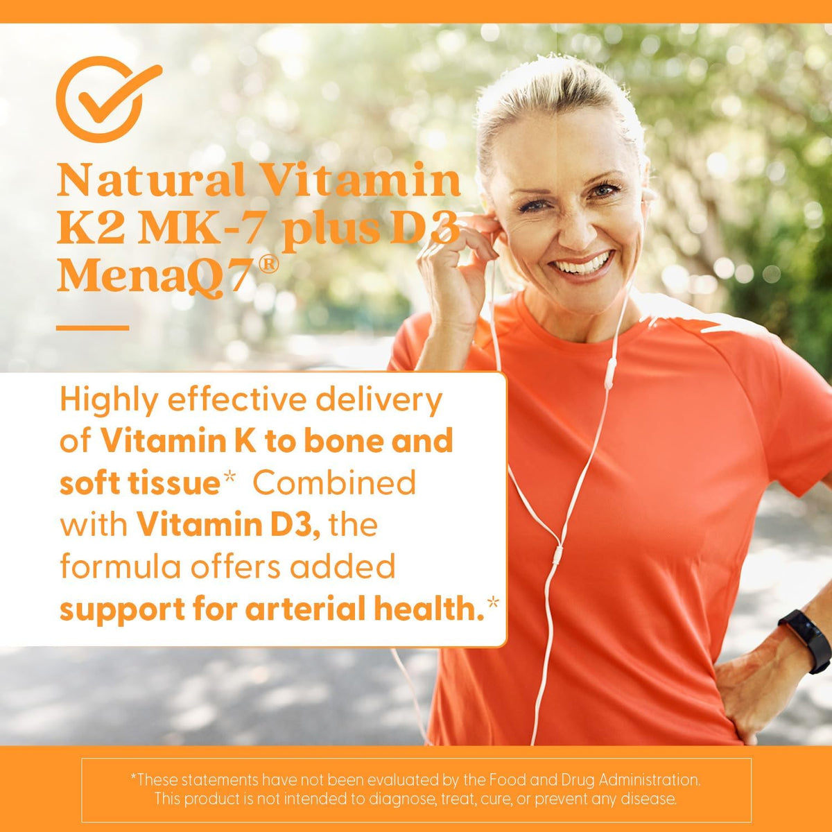 Doctor's Best Natural Vitamin K2 MK-7 plus D3, bottle packaging, unflavoured, 180mcg, 60 veggie capsules, daily dietary supplement use