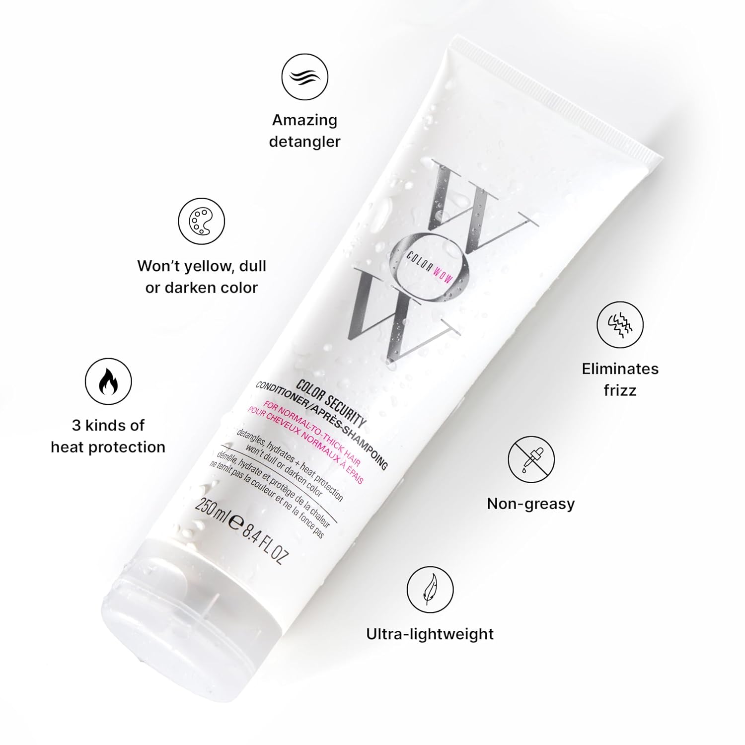 Color Wow Color Security Conditioner 250ml bottle for normal to thick hair on a clean background.