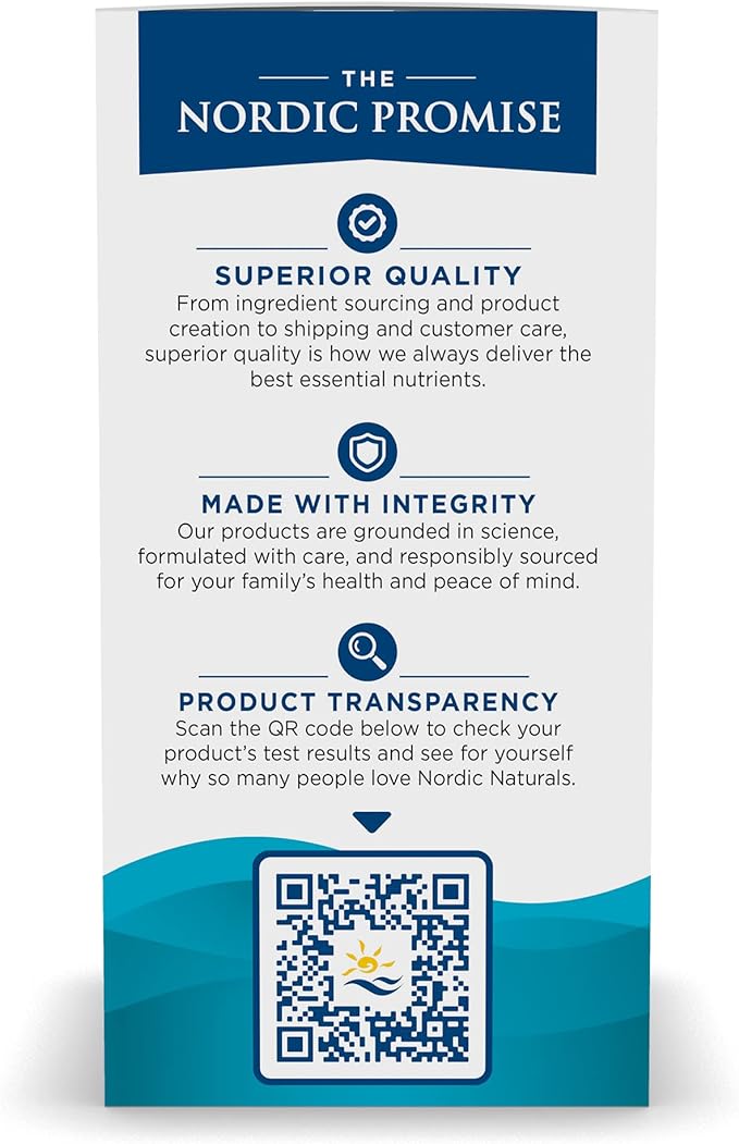 Supplement facts label for Nordic Naturals omega-3 and vitamin D3 formula.