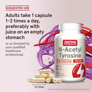 Jarrow Formulas N-Acetyl Tyrosine 350 mg Amino Acid Supplement – 120 Capsules How to Use directions label