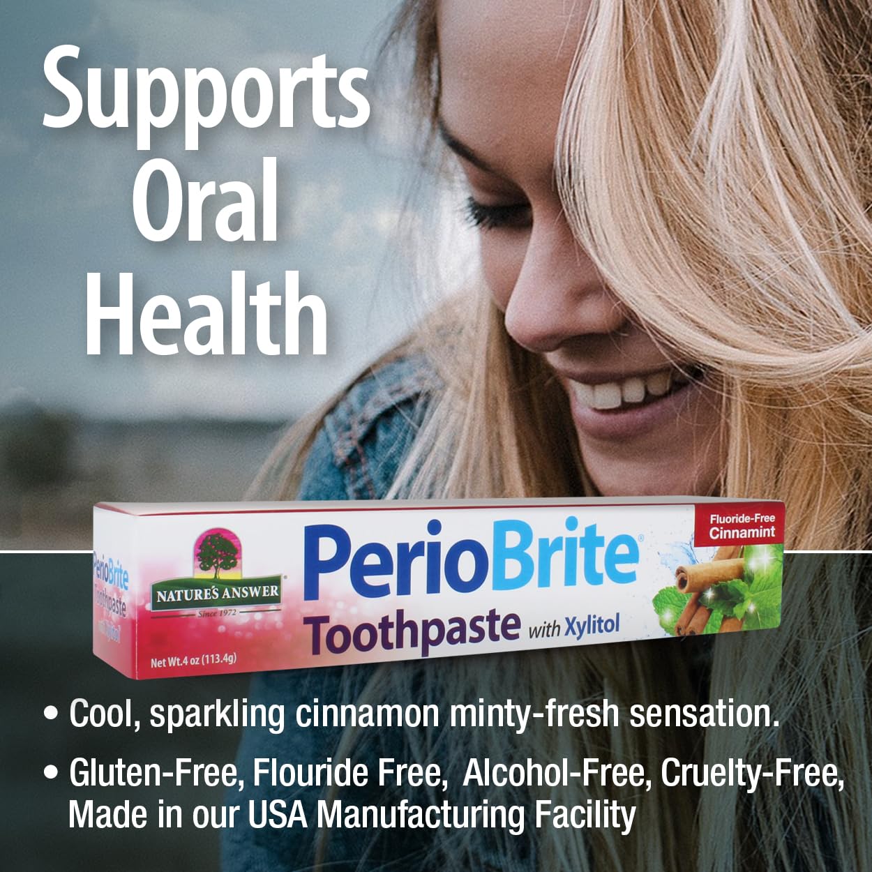 Nature’s Answer PerioBrite Cinnamint Fluoride-Free Toothpaste - 113.4g