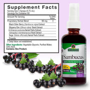 Nature’s Answer Sambucus spray supplement facts 60ml bottle