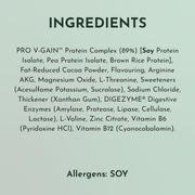 SCI-MX Pro V-Gain ingredients label vegan protein chocolate 2.2kg