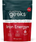 Nutrition Geeks Iron Energy+ 120 Vegan Tablets