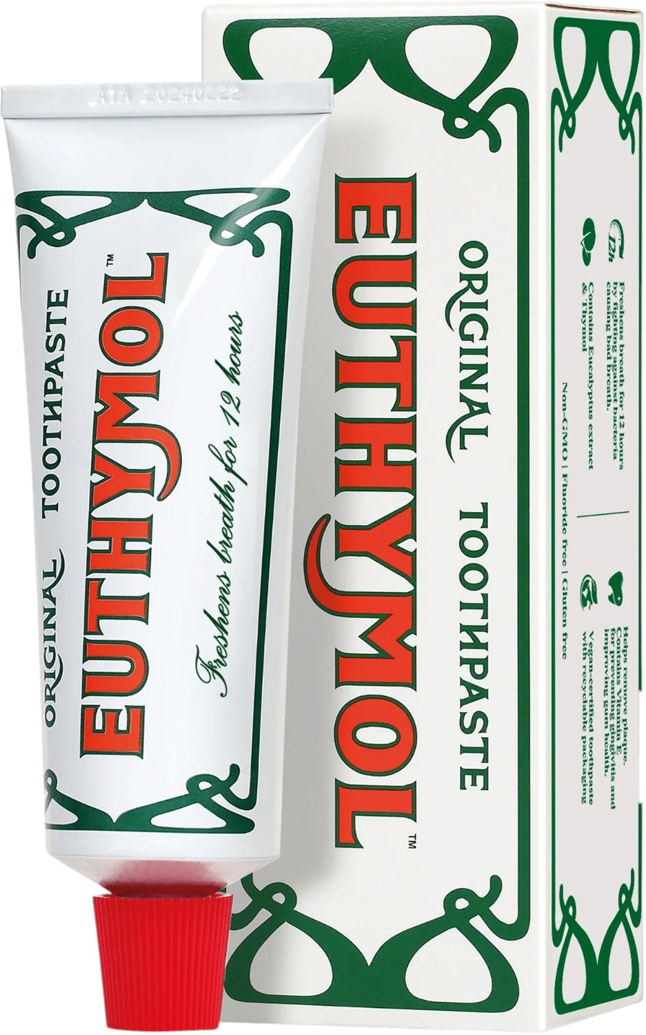 Euthymol Original Fluoride Free Toothpaste 75ml aluminium tube & box